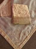 Neer Beige Organza Suit-Dupatta
