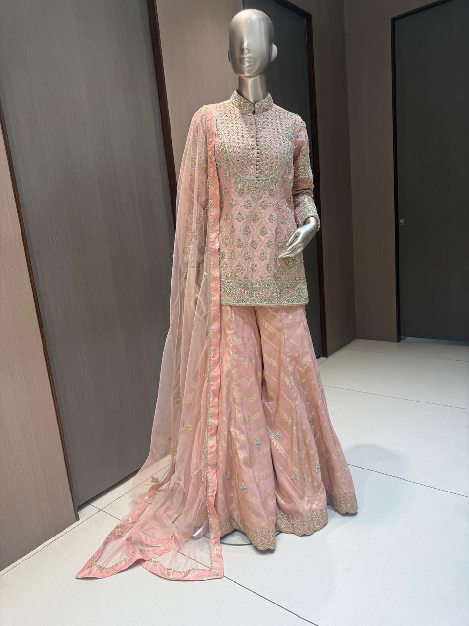ARYA Peach Sharara Suit Set