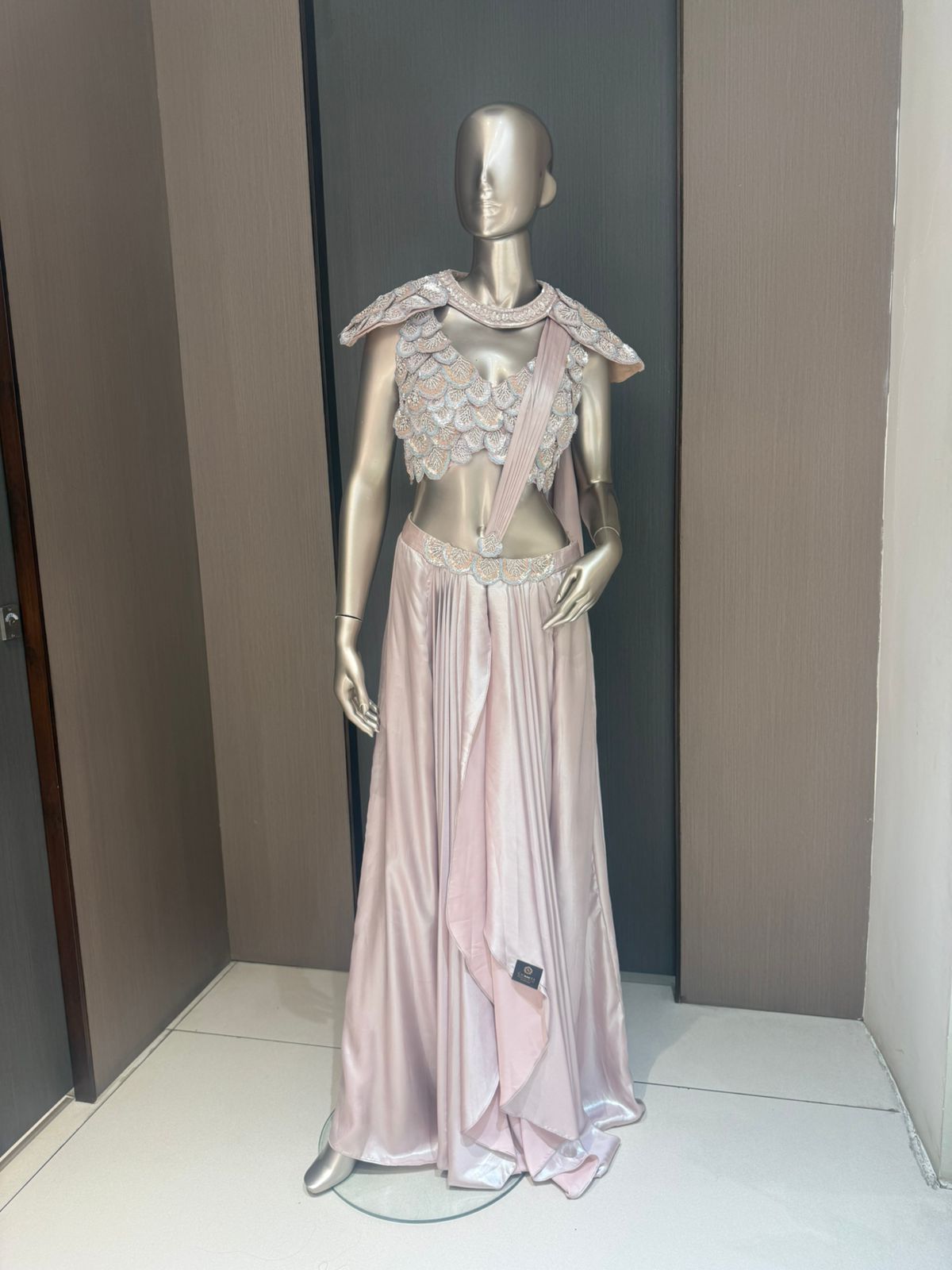 INARA Pink Draped Indo-Western Saree