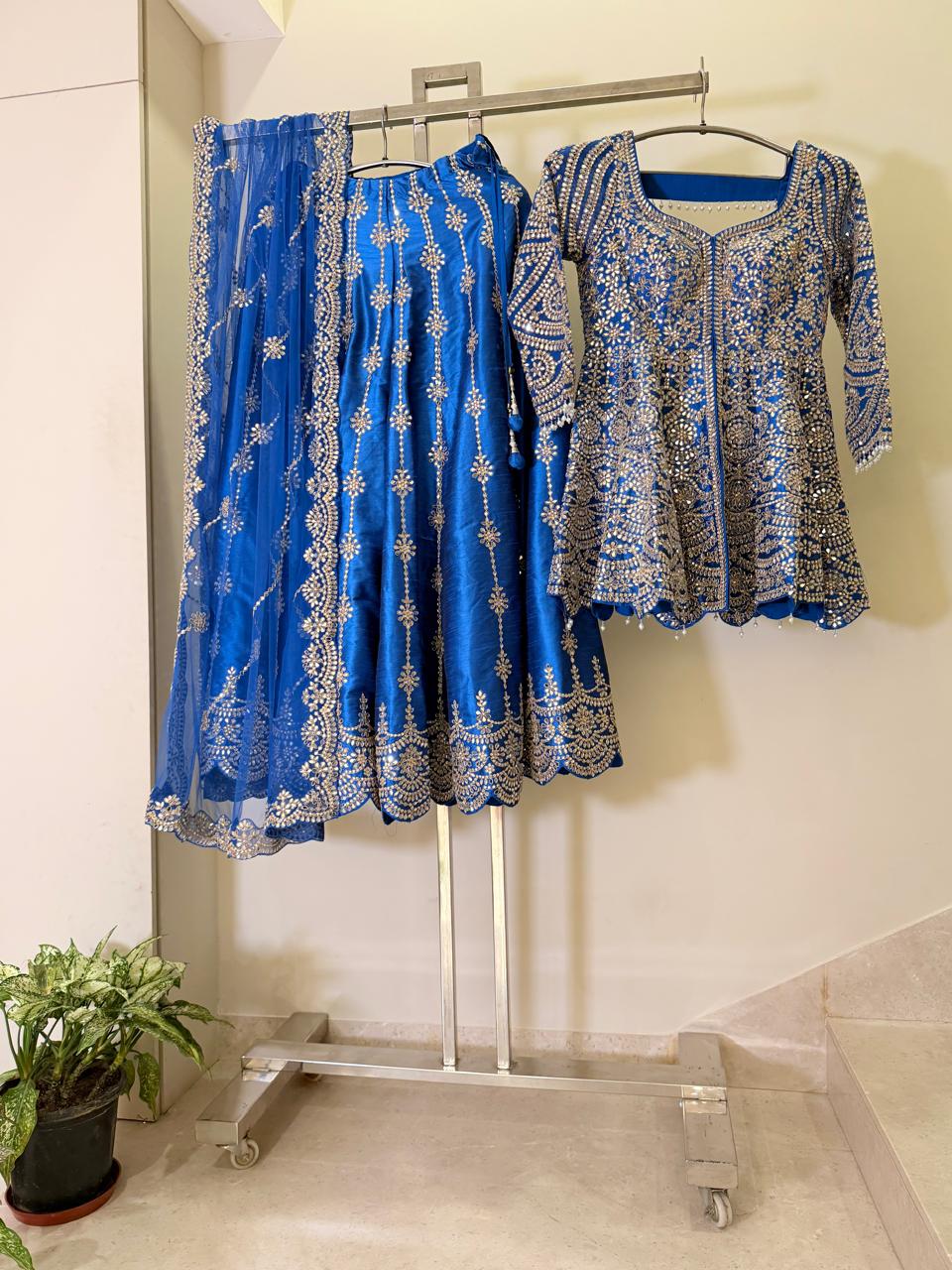 Nyraa Blue Embroidered Lehenga Choli