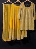 ARYA Yellow Embroidered Sharara Suit