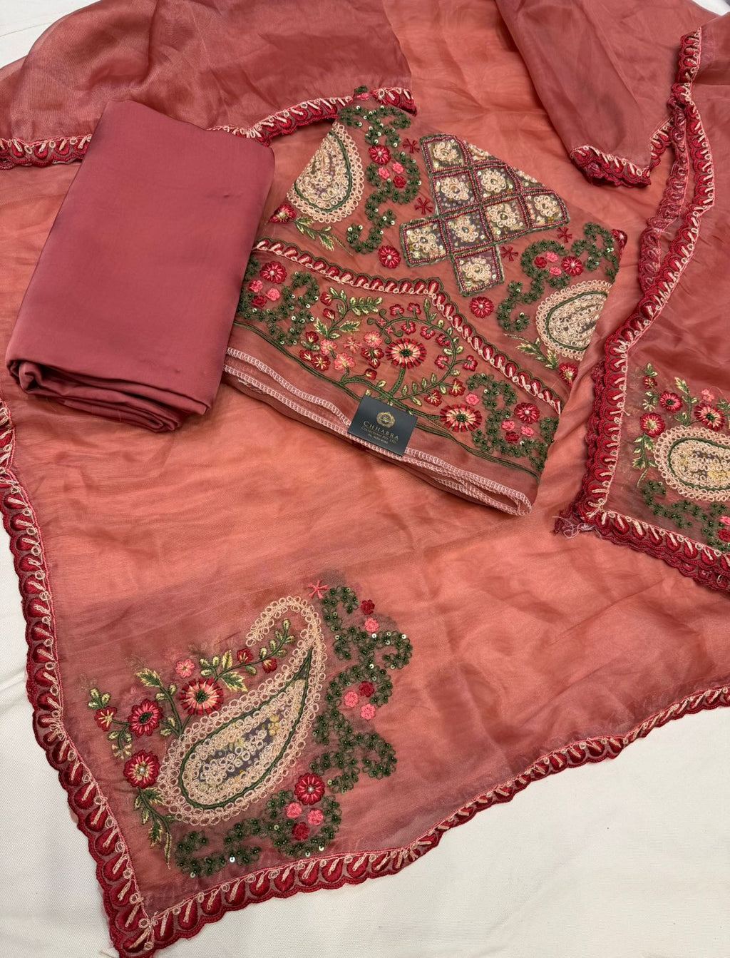 Neer Organza Suit-Dupatta Set