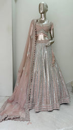 Nyraa Dusty Pink Embroidered Lehenga Choli Set