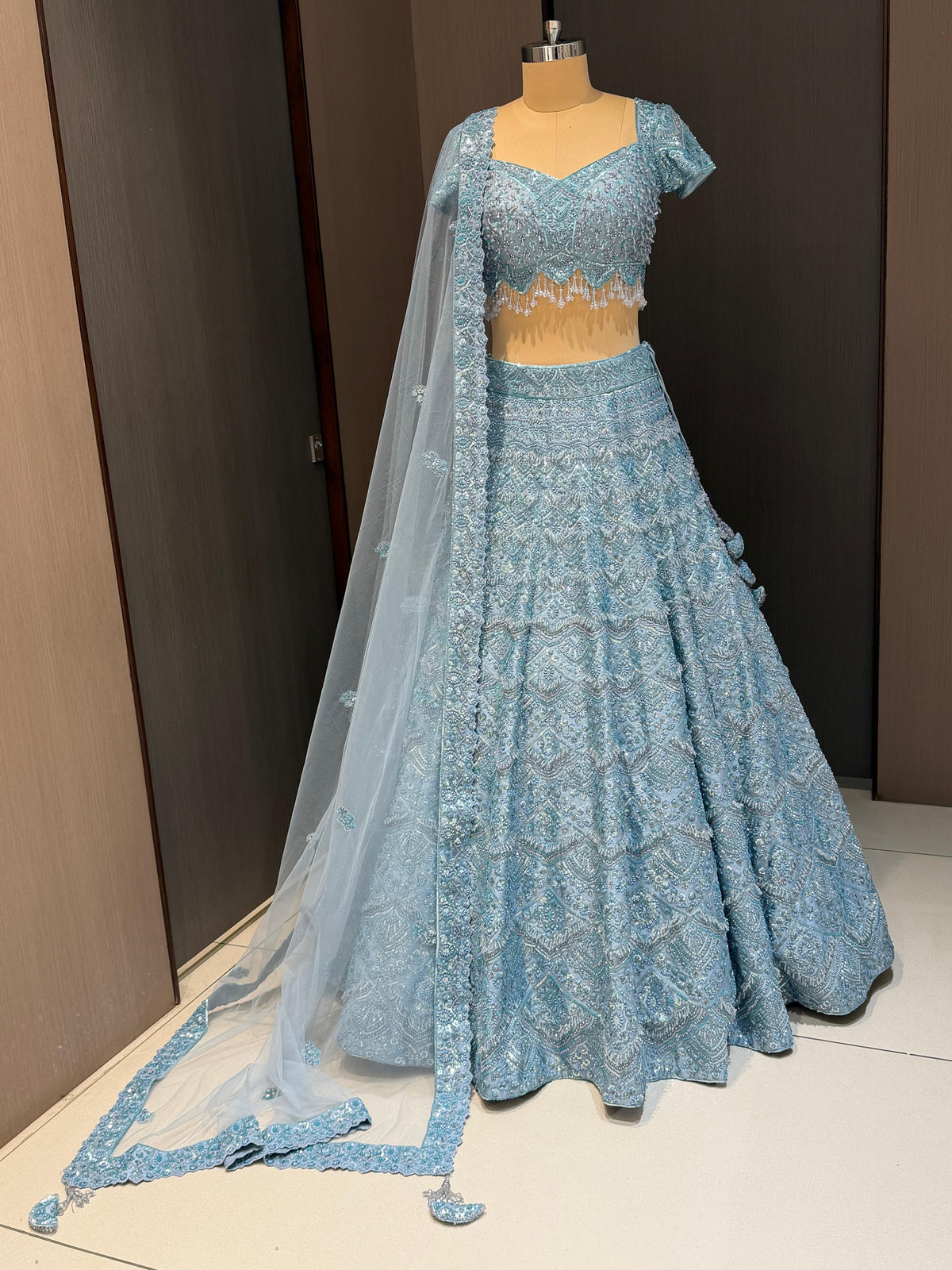 Nyraa Light Blue Embroidered Lehenga Choli