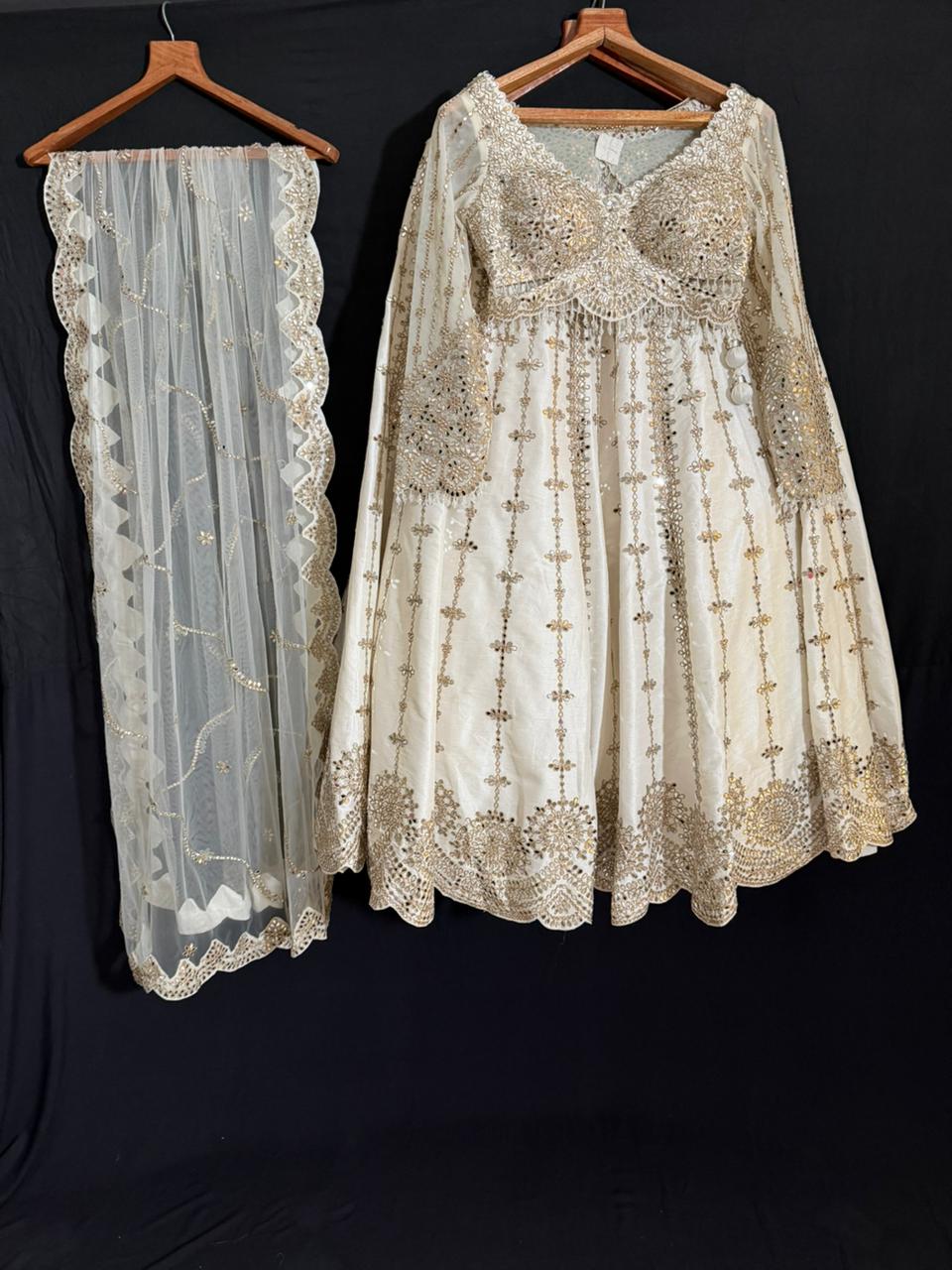Nyraa White Embroidered Lehenga Choli