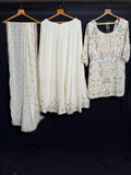 ARYA White Embroidered Sharara Suit