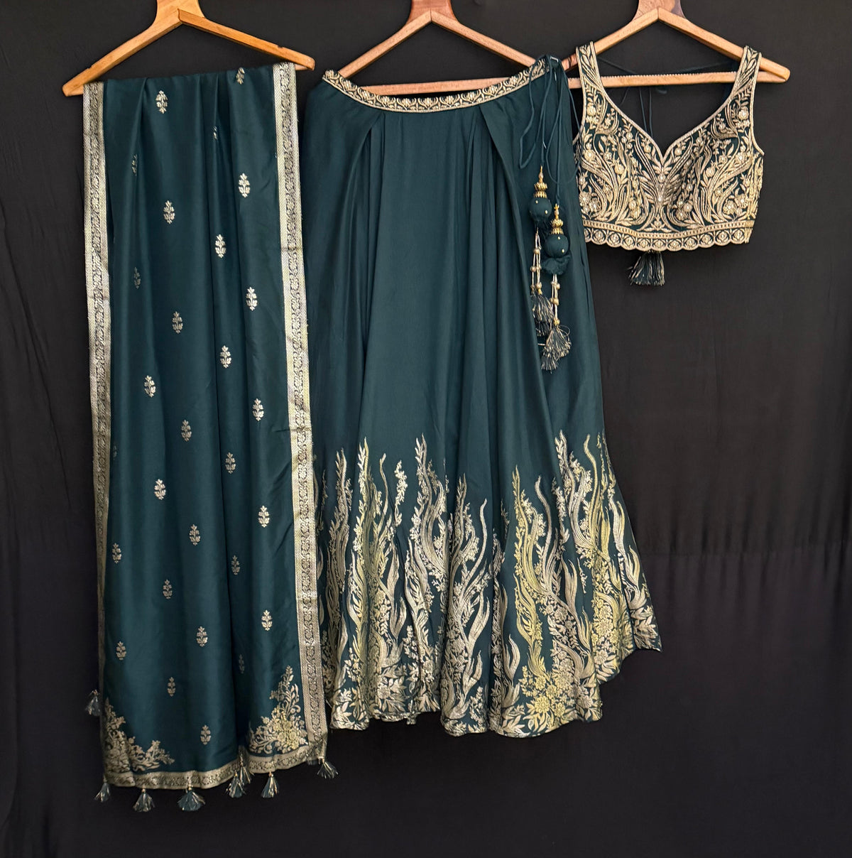 Nyraa Wine Purple Embroidered Lehenga Choli with Gold Zari Work