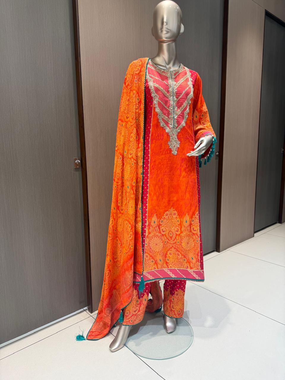 Taara Silk Banarasi Suit-Dupatta with Ready-to-Wear Pants