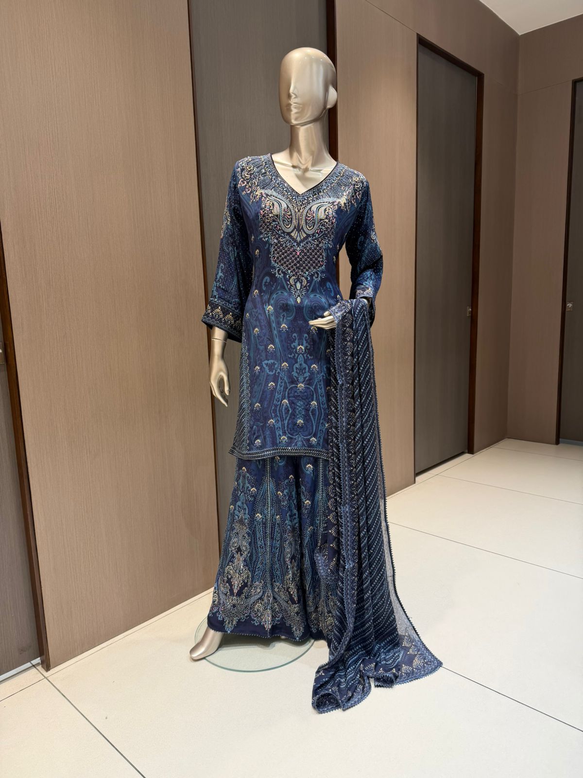 ARYA Navy Blue Sharara Suit