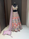 Nyraa Multicolored Mirror Work Lehenga