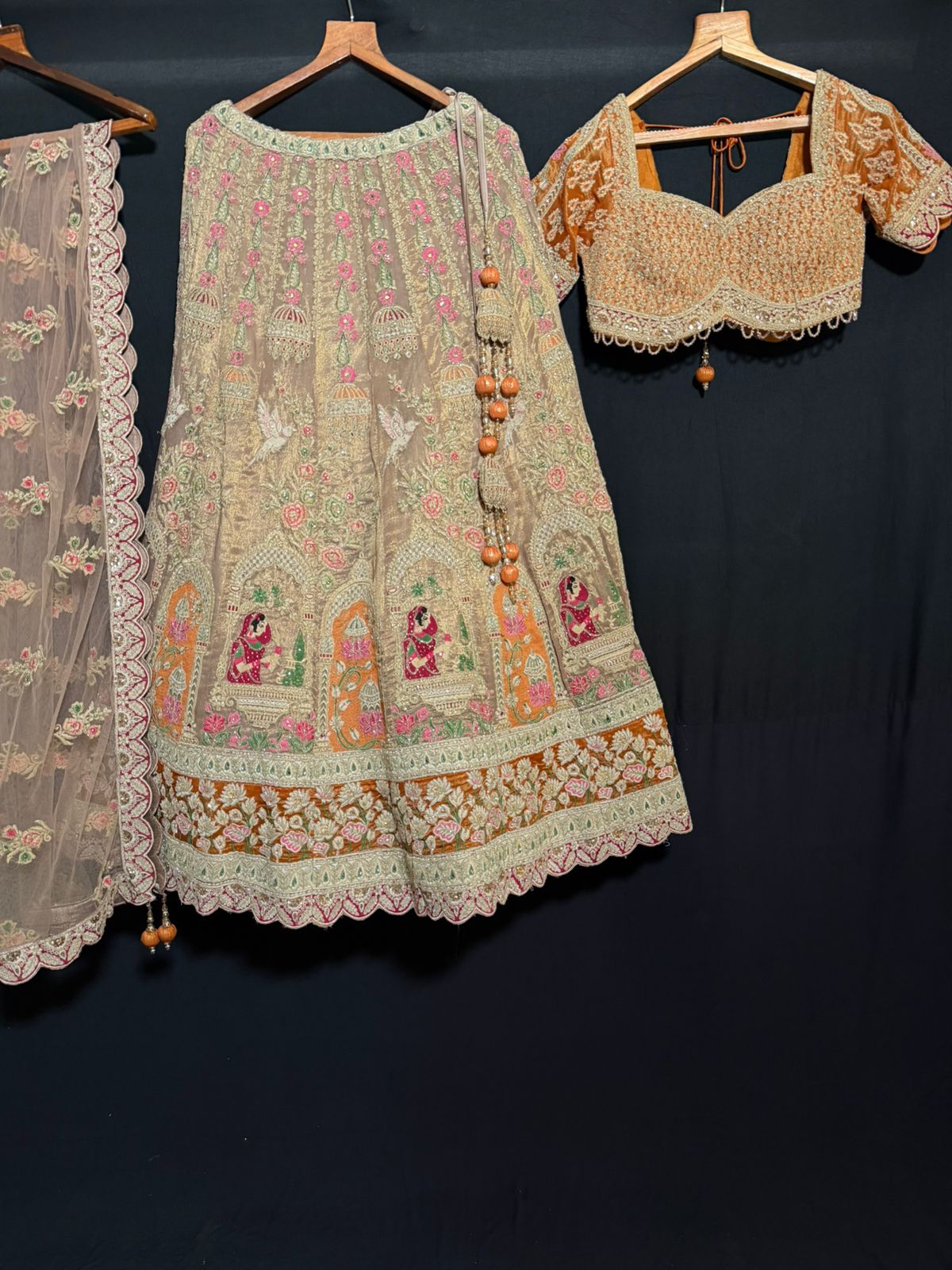 Nyraa Beige Embroidered Lehenga Choli
