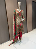 Taara Beige Embroidered Farshi Salwar Suit Set