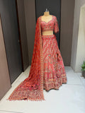 Nyraa Red Embroidered Lehenga Choli Set