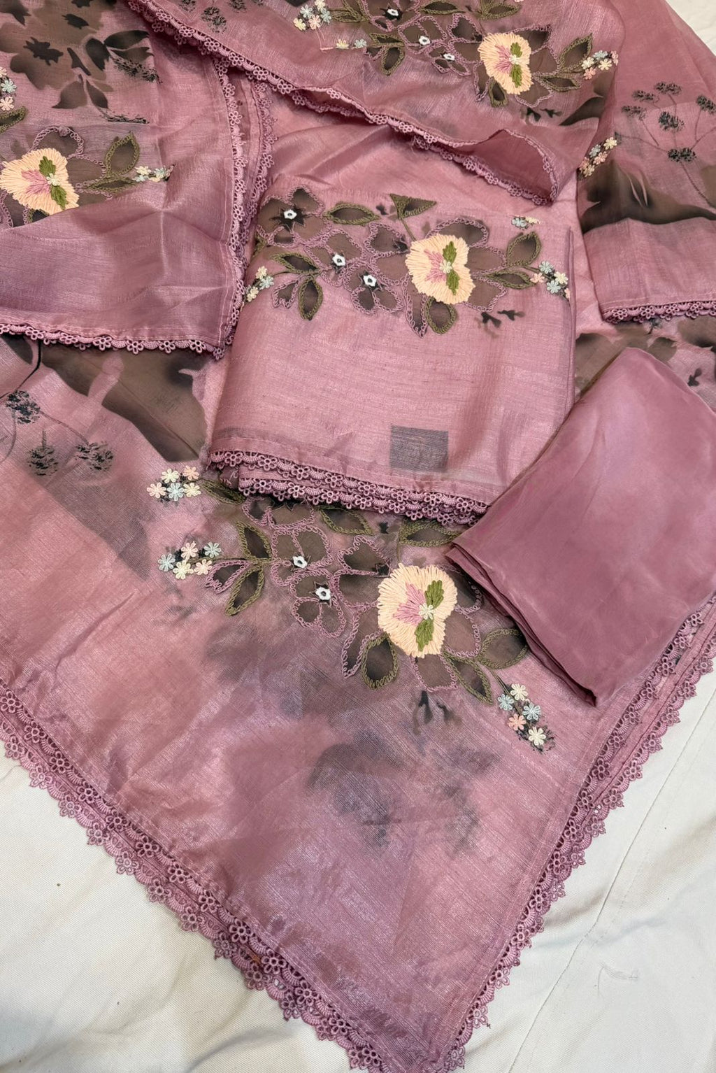 Neer Yellow Organza Suit Dupatta