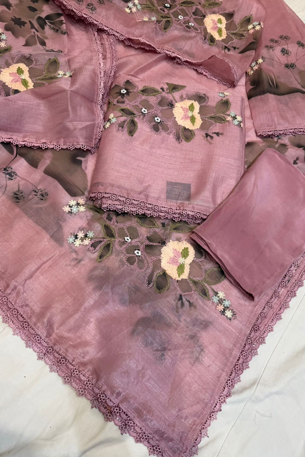Neer Yellow Organza Suit Dupatta