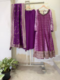 Mira Purple Anarkali Suit-Dupatta