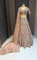 Nyraa Beige and Pink Floral Lehenga Choli