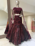 Nyraa Purple Wine Fish Cut Lehenga Choli