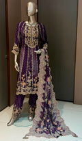 Taara Purple Embroidered Salwar Suit