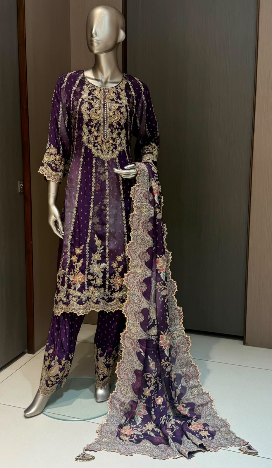 Taara Purple Embroidered Salwar Suit