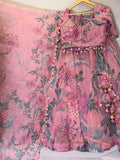 Nyraa Pink Printed Lehenga Choli
