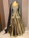 Nyraa Golden Black Lehenga with Embroidered Jacket