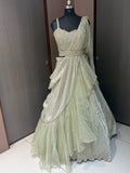 Nyraa Sea Green Lehenga Choli-Style Saree