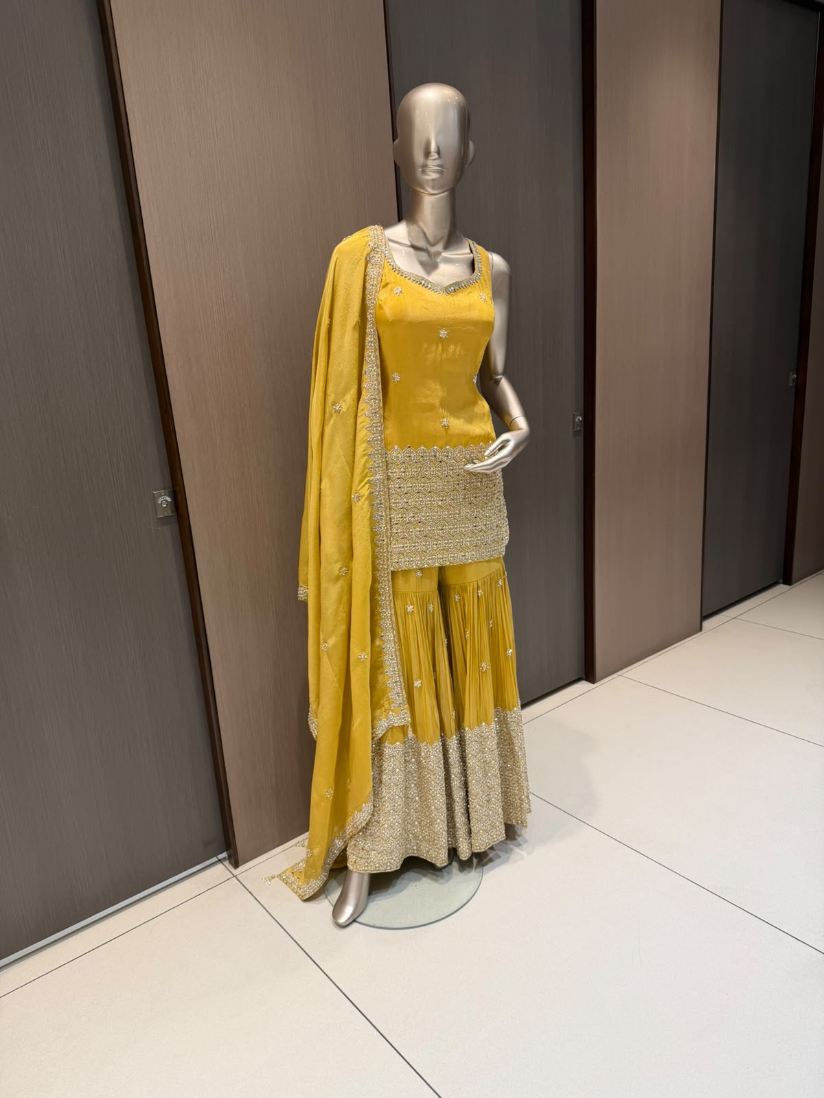 ARYA Yellow Gharara Suit-Dupatta