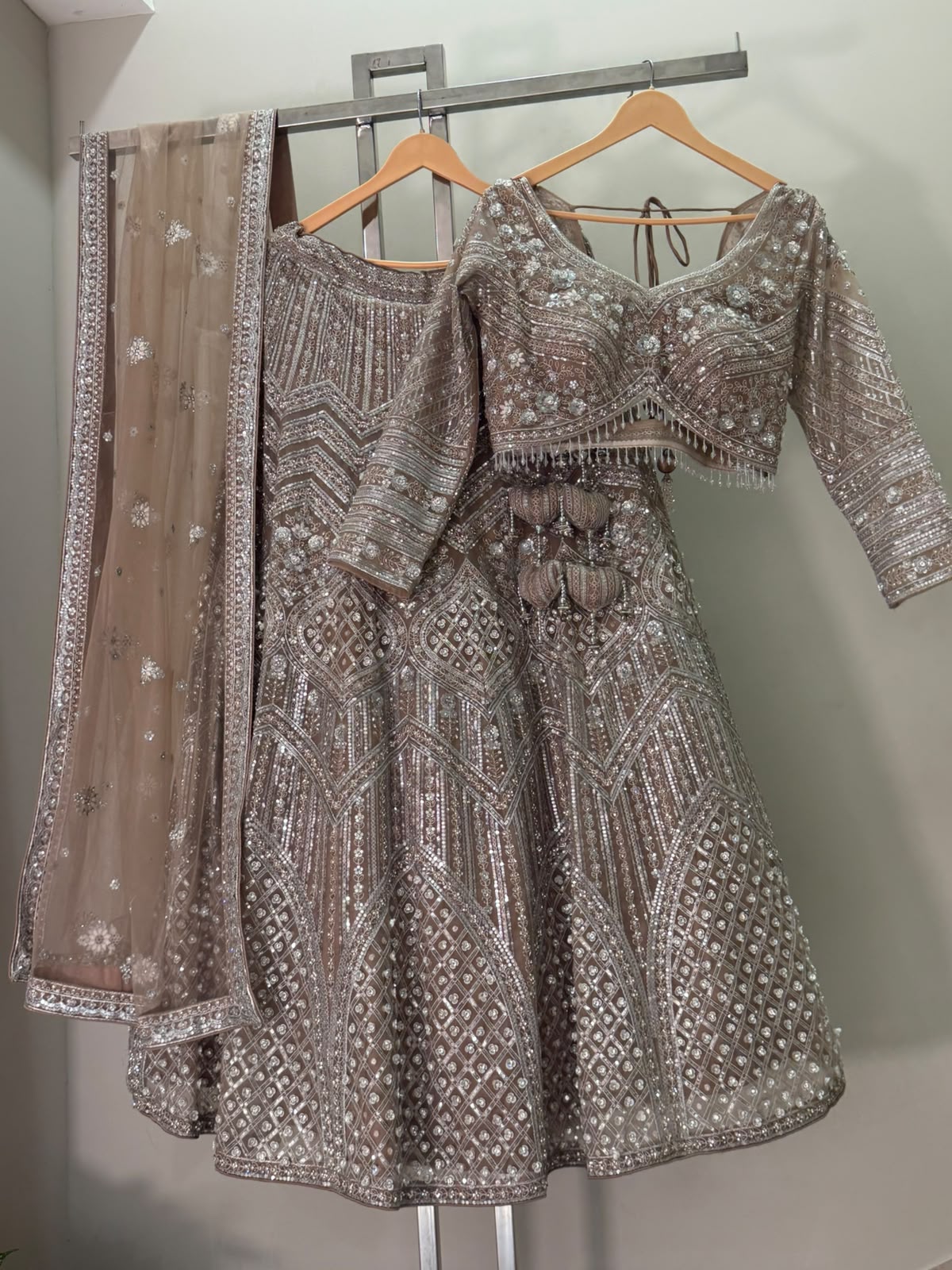 Nyraa Copper Gold Embroidered Lehenga Choli