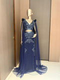 Nyraa Navy Blue Embroidered Lehenga Choli
