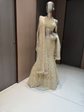 Nyraa Golden Fish-Cut Style Lehenga
