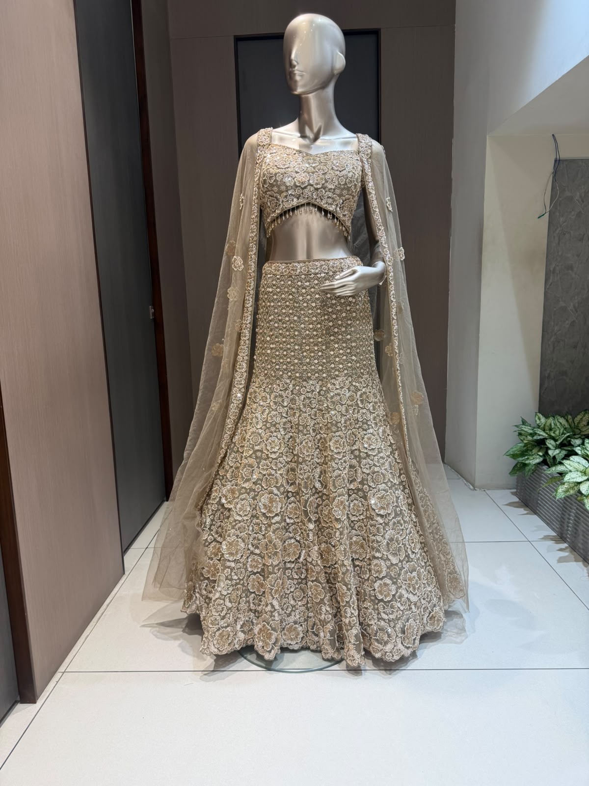 Nyraa Golden Fish-Cut Style Lehenga Choli
