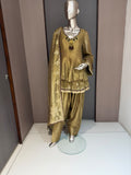 Taara Olive Green Peplum Farshi Salwar Suit with Dupatta