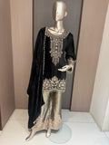 Taara Black Embroidered Suit with Dupatta