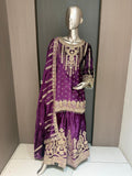 ARYA Purple Sharara Suit with Dupatta
