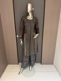 Teal & Wine Printed Kurta with Palazzo Pants