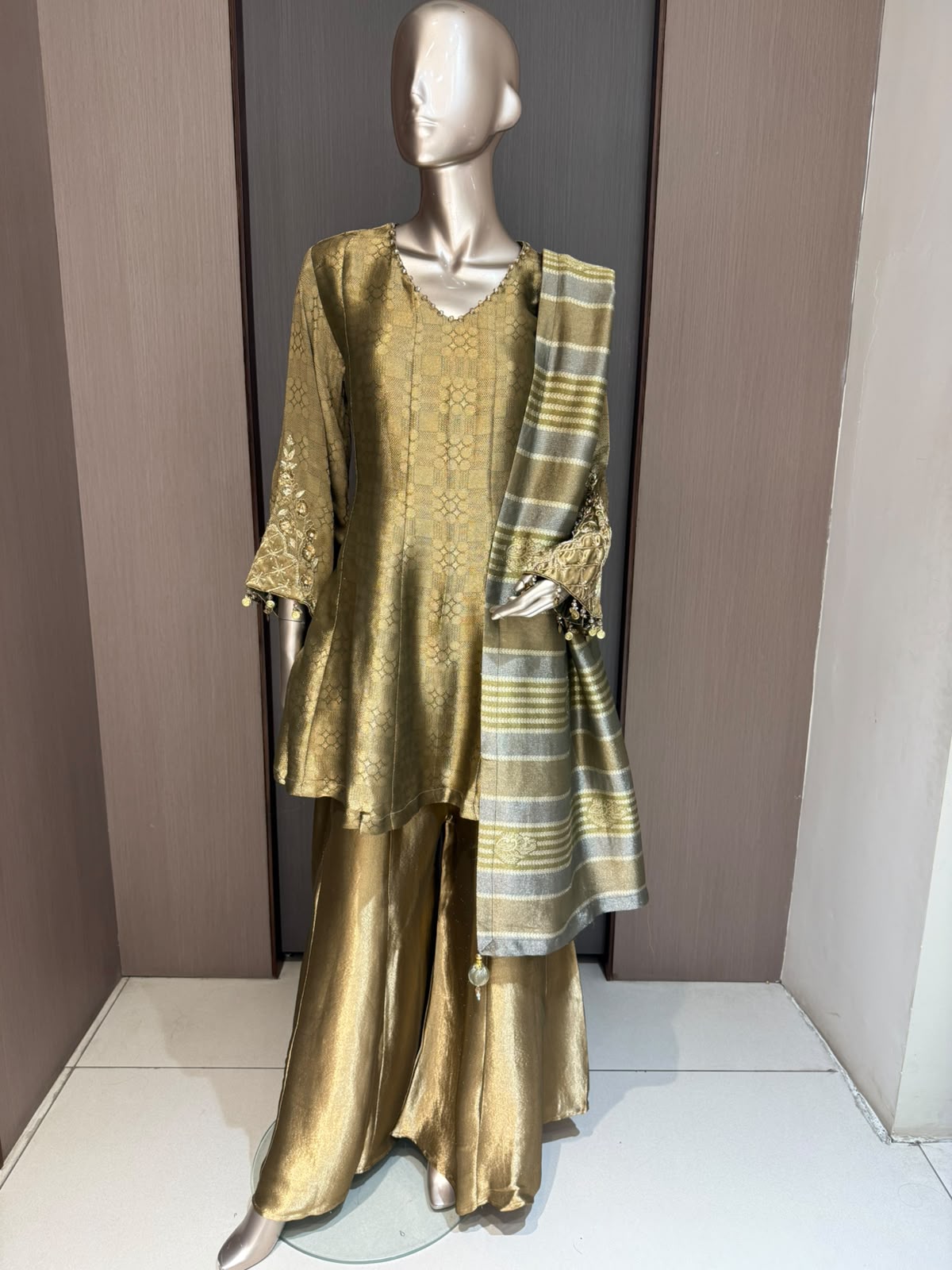 ARYA Mehendi Green Sharara Suit
