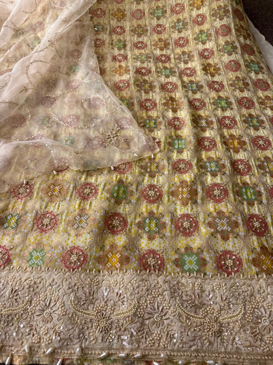 Neer Banarasi Silk Suit with Organza Dupatta