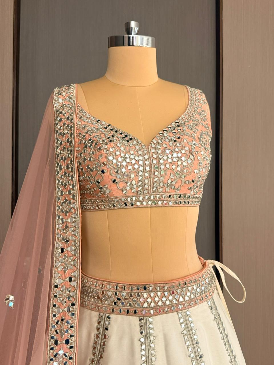 Nyraa Ivory & Blush Pink Lehenga Choli Set