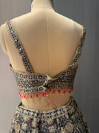 Nyraa Banarasi Silk Black & Gold Embroidered Lehenga