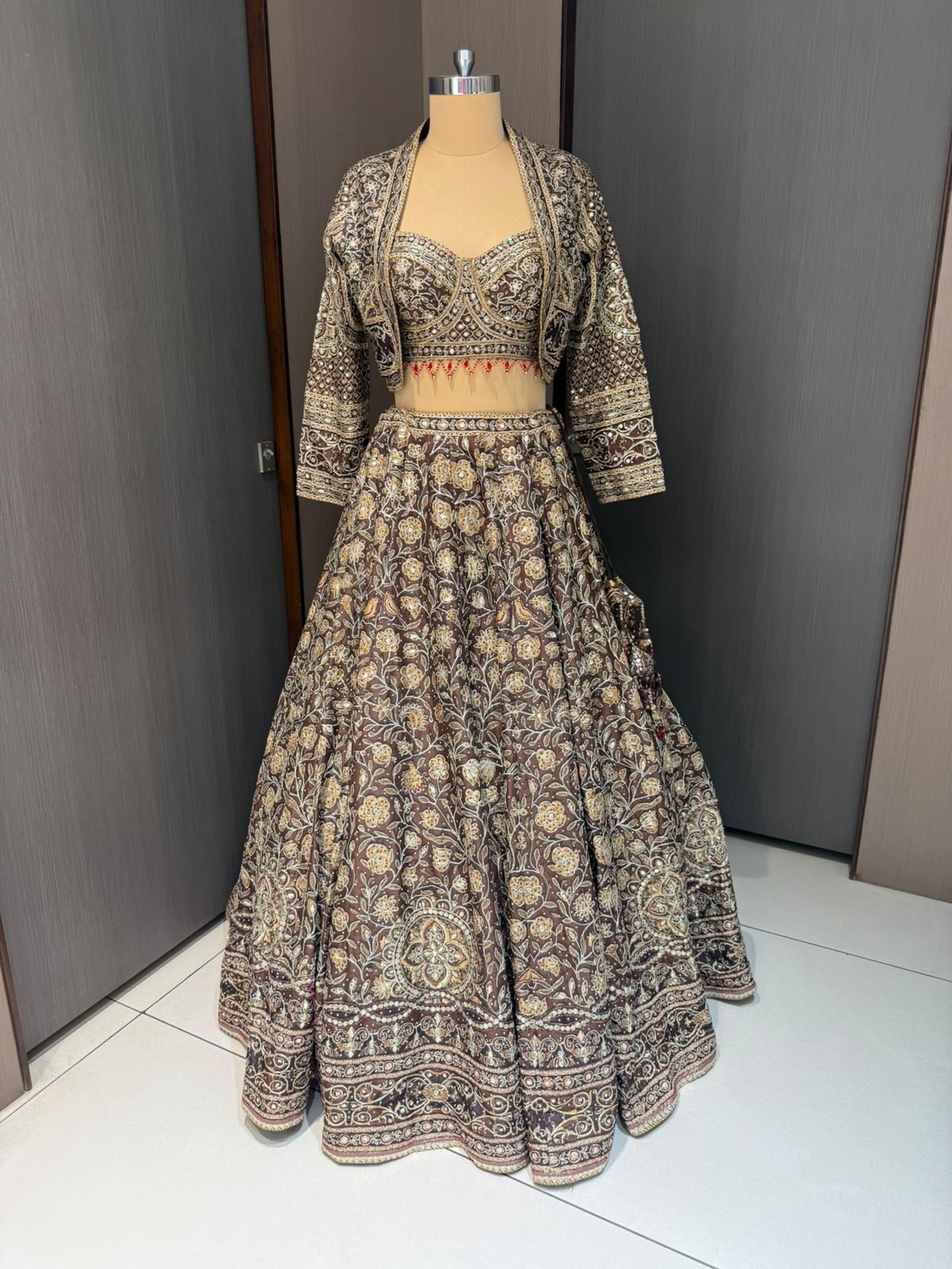 Nyraa Banarasi Silk Black & Gold Embroidered Lehenga