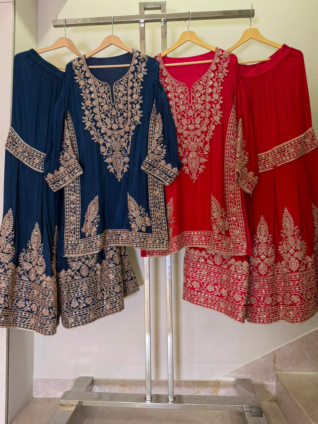 Arya Sharara Suit with Gold Embroidery