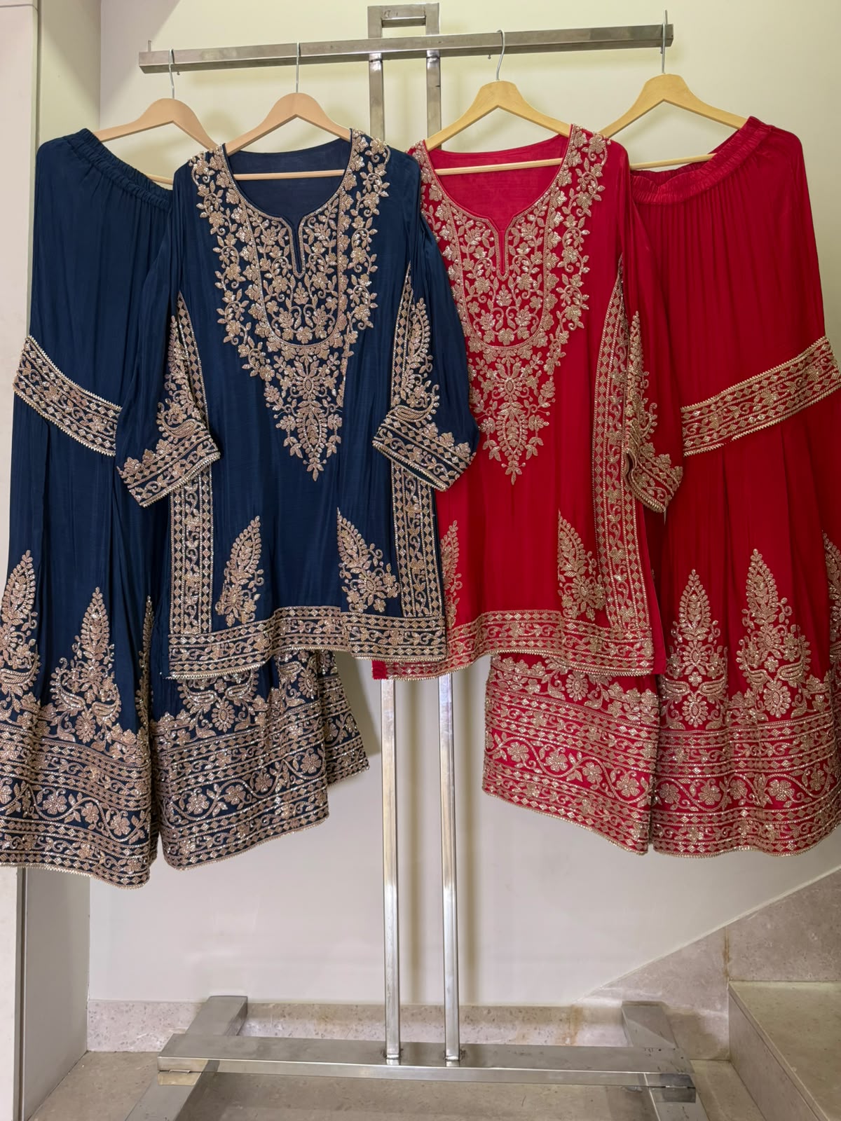 Arya Sharara Suit with Gold Embroidery