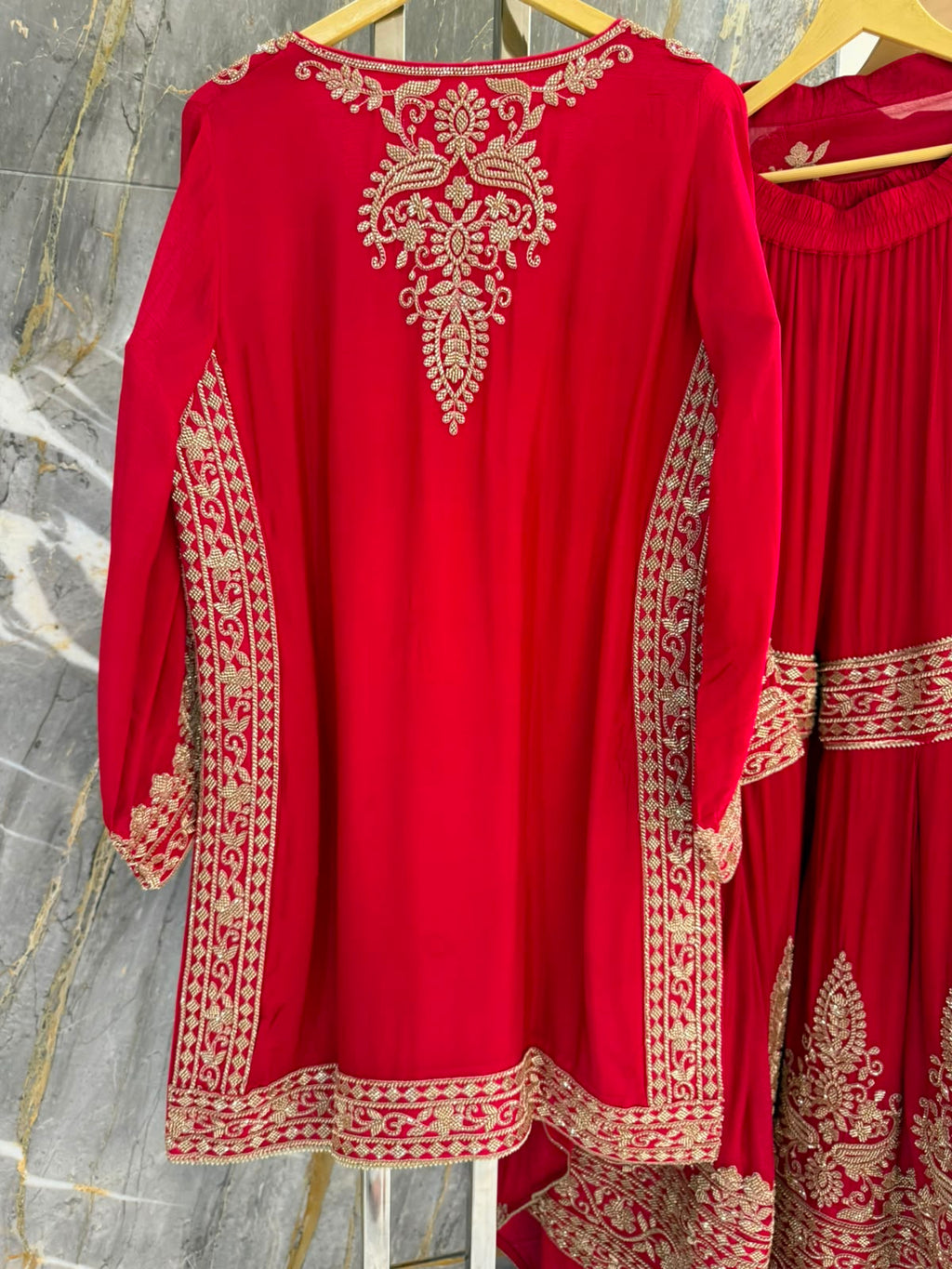 Arya Sharara Suit with Gold Embroidery