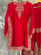 Arya Sharara Suit with Gold Embroidery