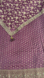 Neer Banarasi Silk with Antique-Gold Zari Embroidery