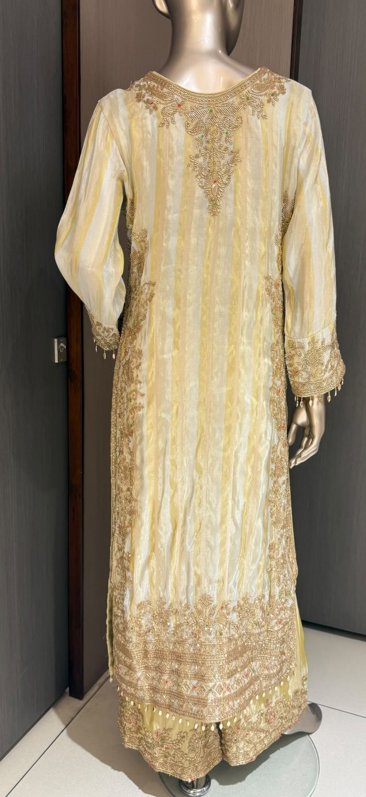 Taara Cream & Gold Embroidered Suit Set
