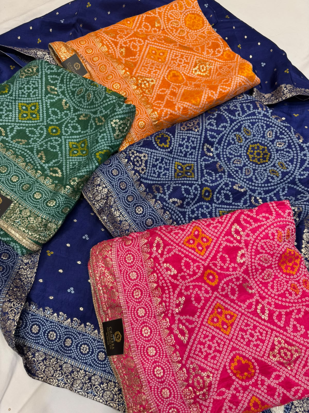Neer Bandhani Silk Suit with Banarsi Border