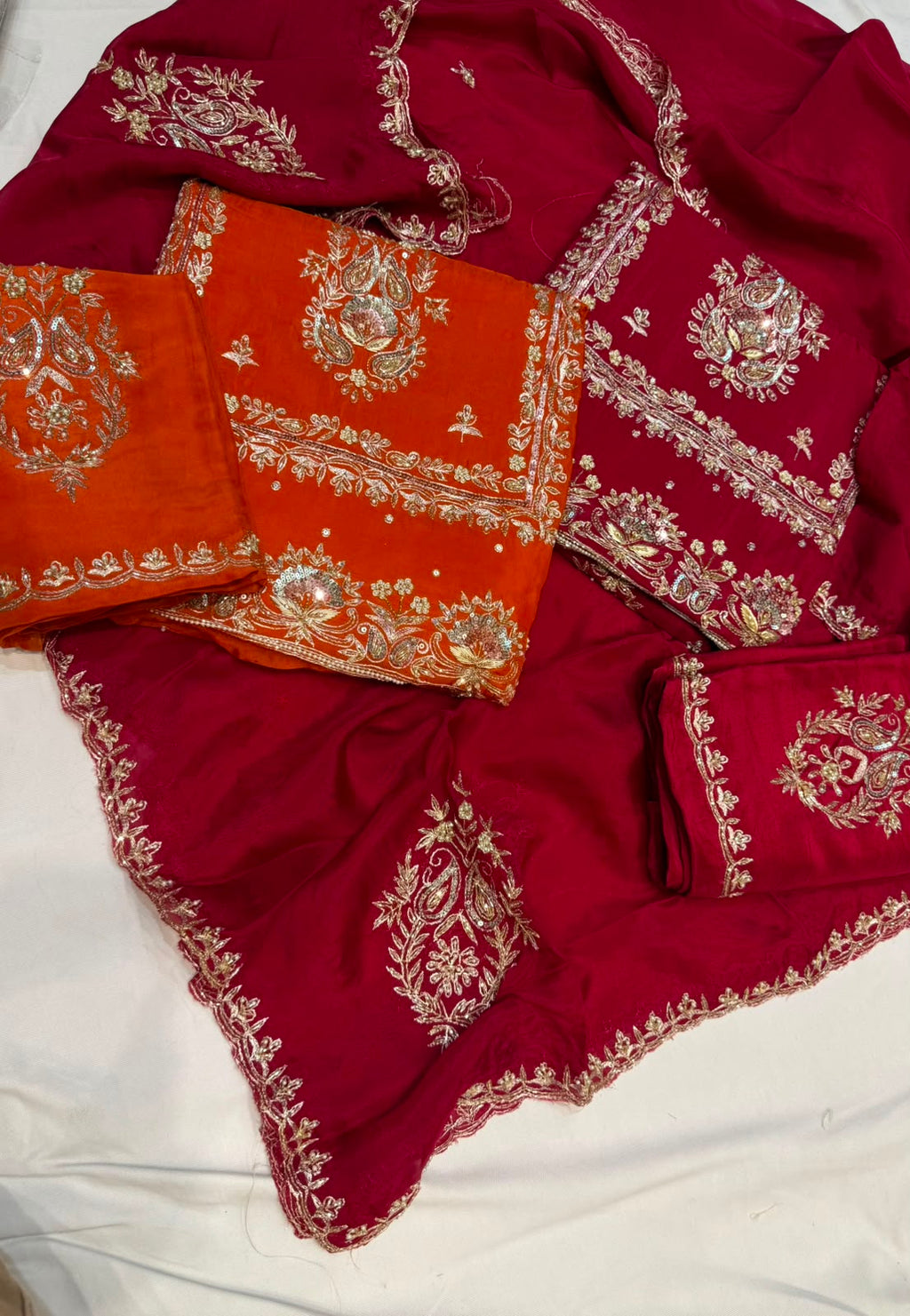 Neer Maroon Crepe Suit with Dupatta