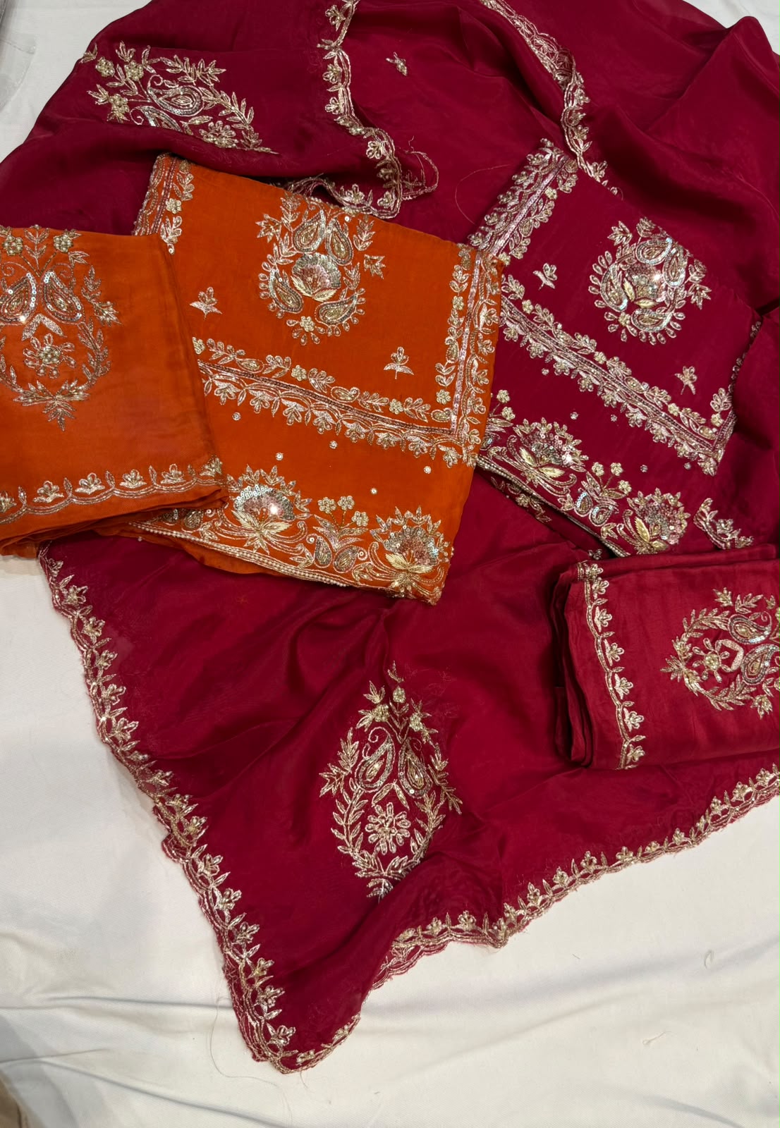 Neer Maroon Crepe Suit with Dupatta